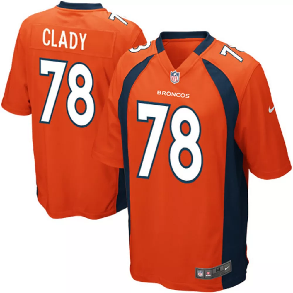 Youth Denver Broncos Ryan Clady Nike Orange Team Color Game Jersey - Image 2
