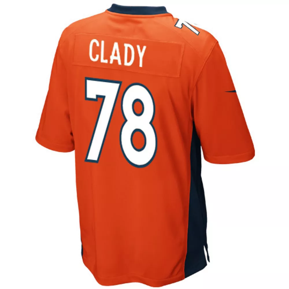 Youth Denver Broncos Ryan Clady Nike Orange Team Color Game Jersey - Image 4