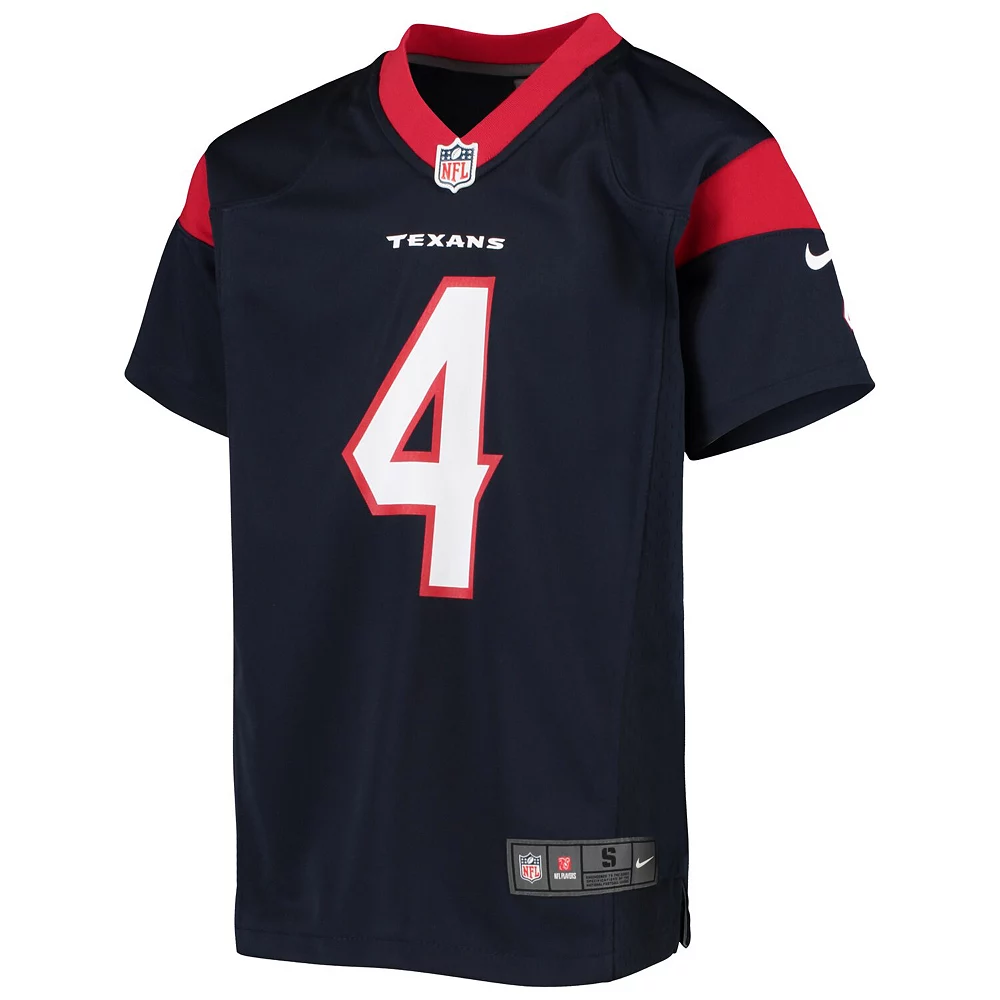 Youth Nike Deshaun Watson Navy Houston Texans Player Game Jersey - Image 3