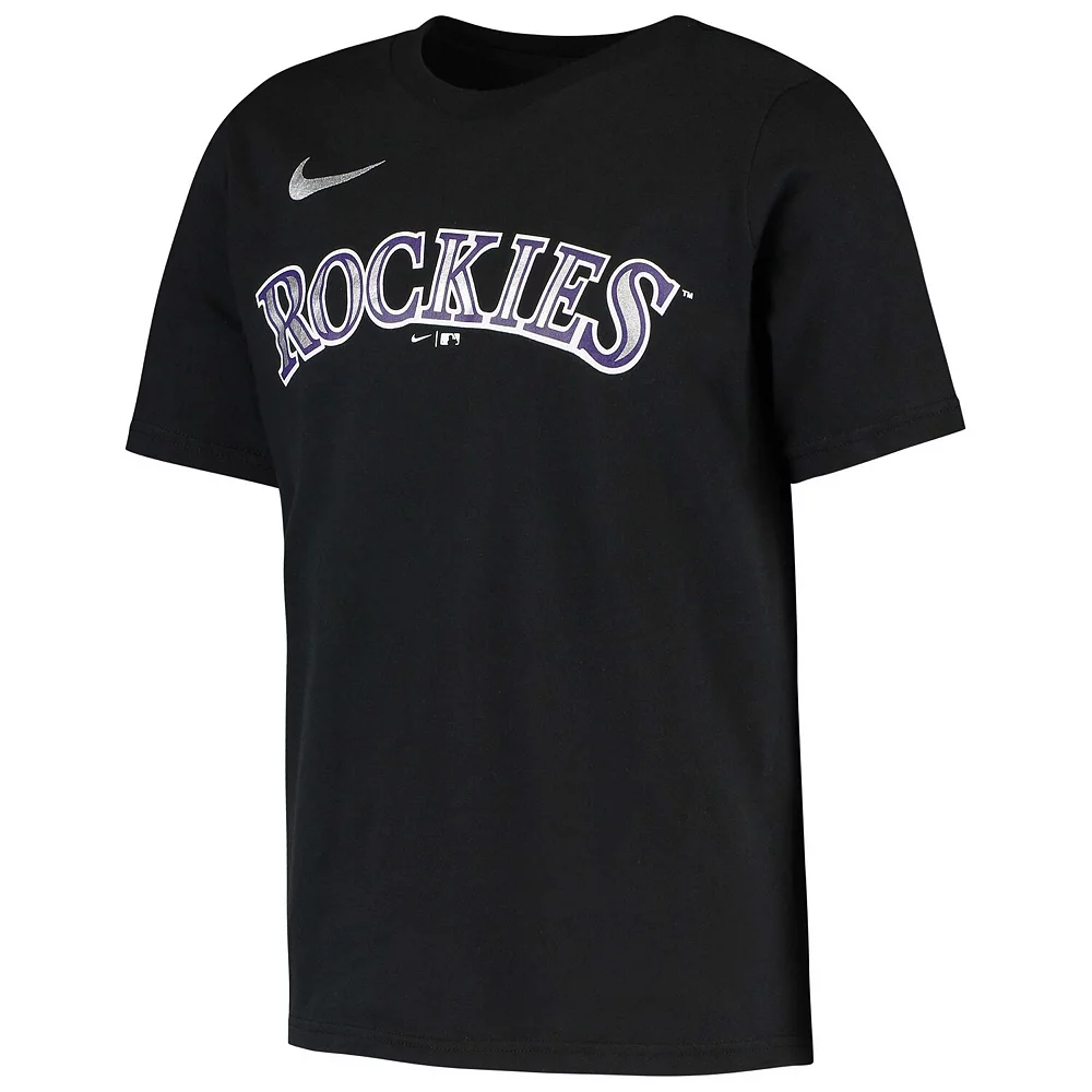 Youth Nike Trevor Story Black Colorado Rockies Player Name & Number T-Shirt - Image 3