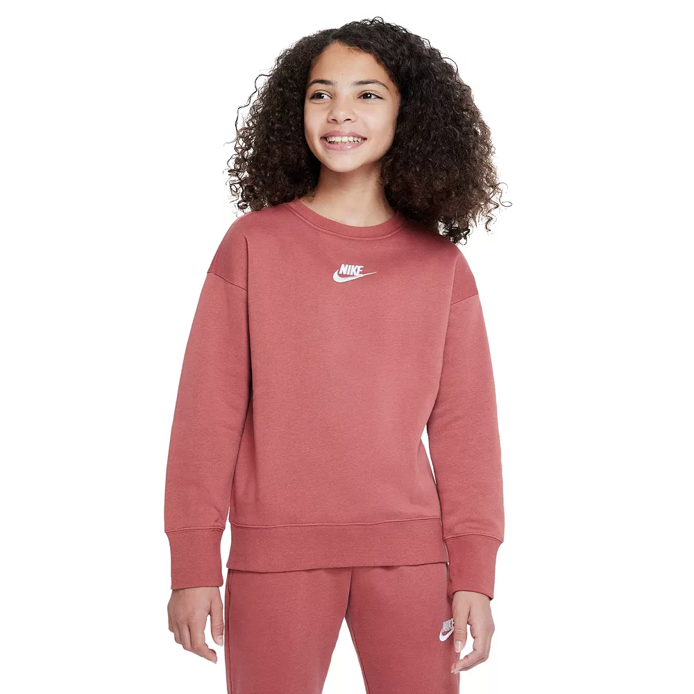 Girls 7-16 Nike Club Fleece Crew Sweatshirt - Image 5