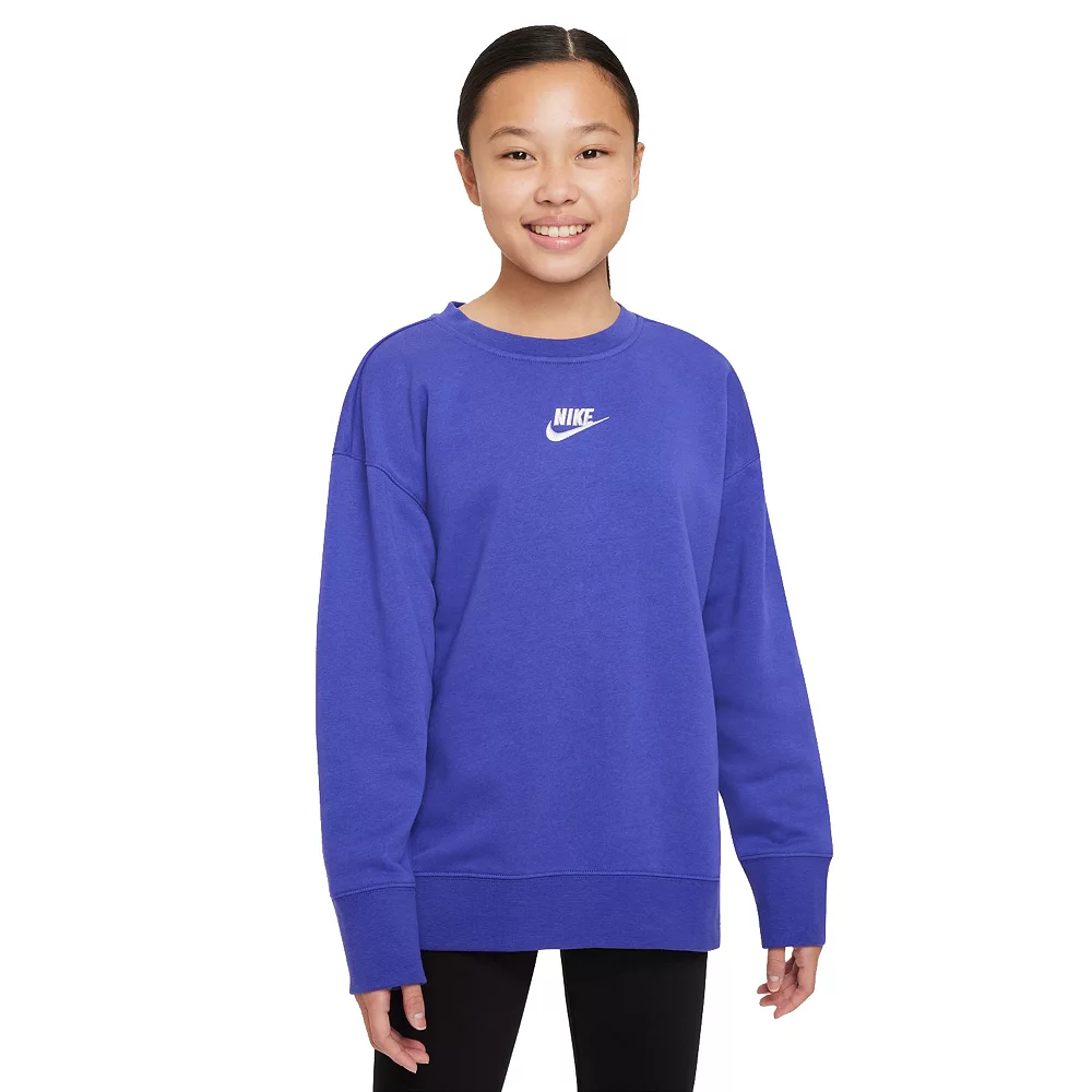 Girls 7-16 Nike Club Fleece Crew Sweatshirt - Image 4