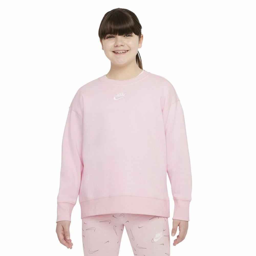 Girls 7-16 Nike Club Fleece Crew Sweatshirt - Image 7