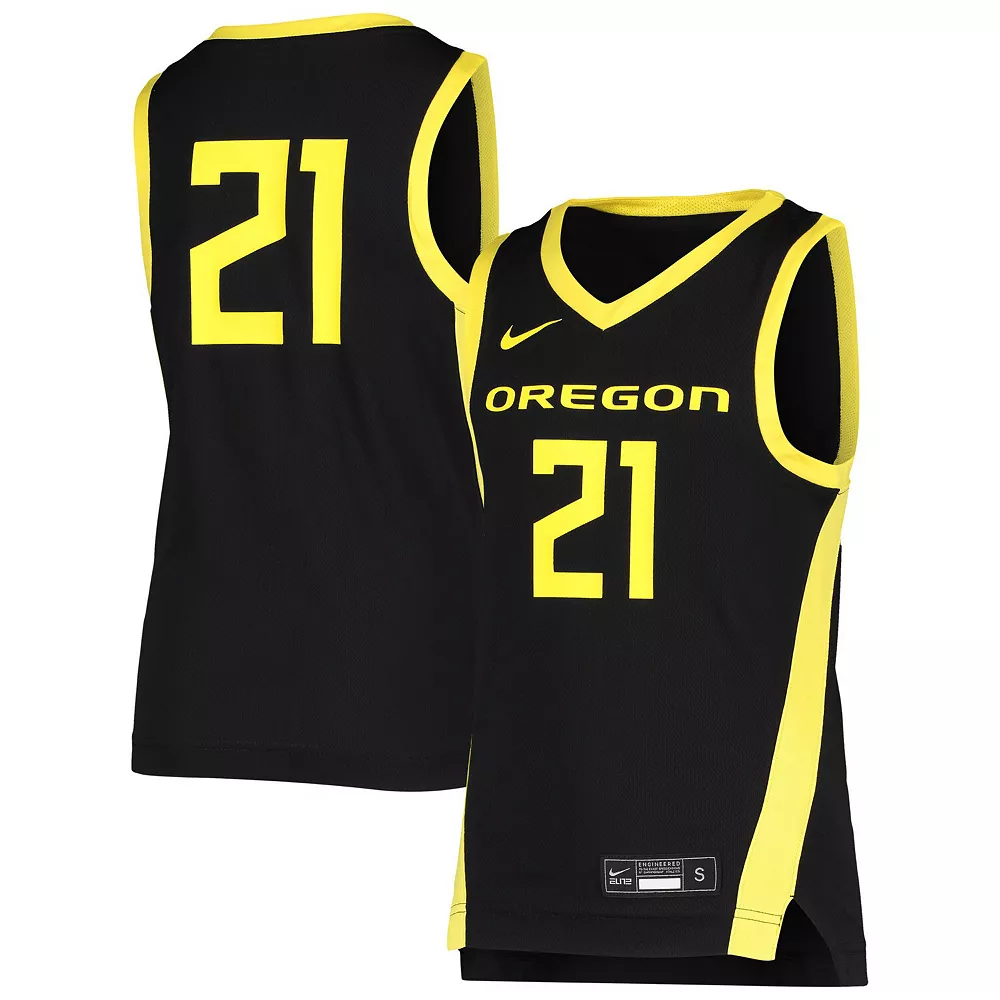 Youth Nike #21 Black Oregon Ducks Team Replica Basketball Jersey