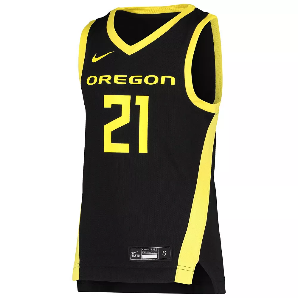 Youth Nike #21 Black Oregon Ducks Team Replica Basketball Jersey - Image 3
