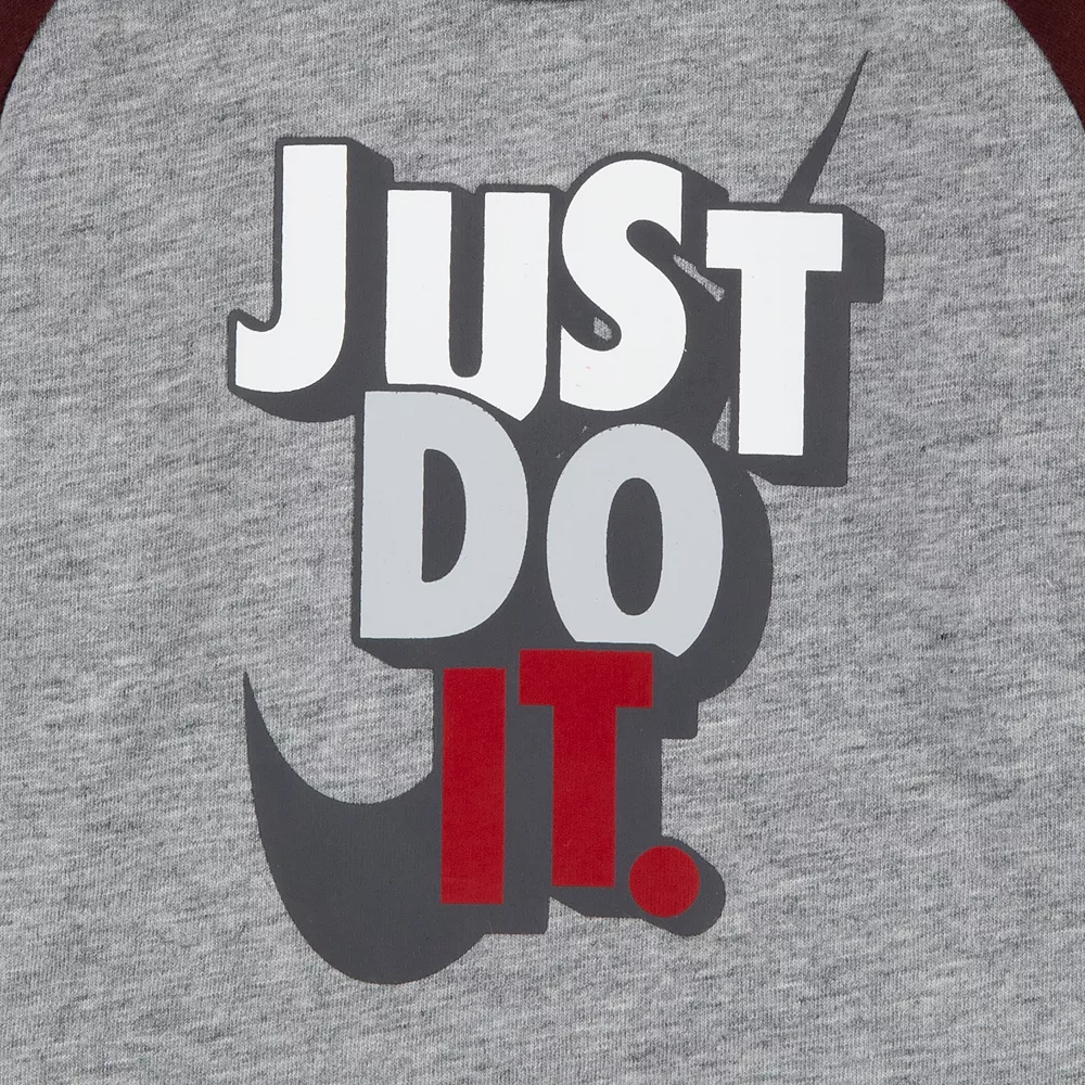 Baby Boy Nike "Just Do It." Raglan Graphic Bodysuit & Jogger Pants Set - Image 3