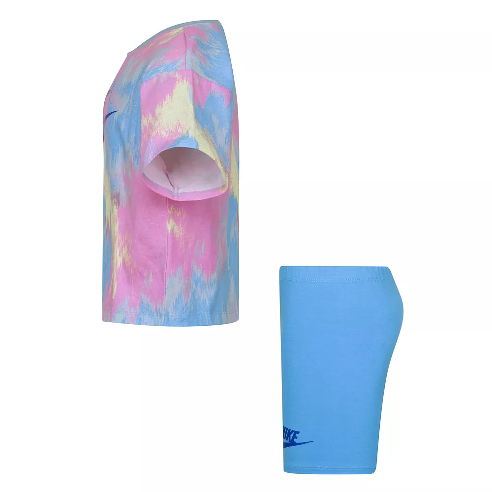 Girl 4-6x Nike Boxy Tee and Bike Shorts Set - Image 4