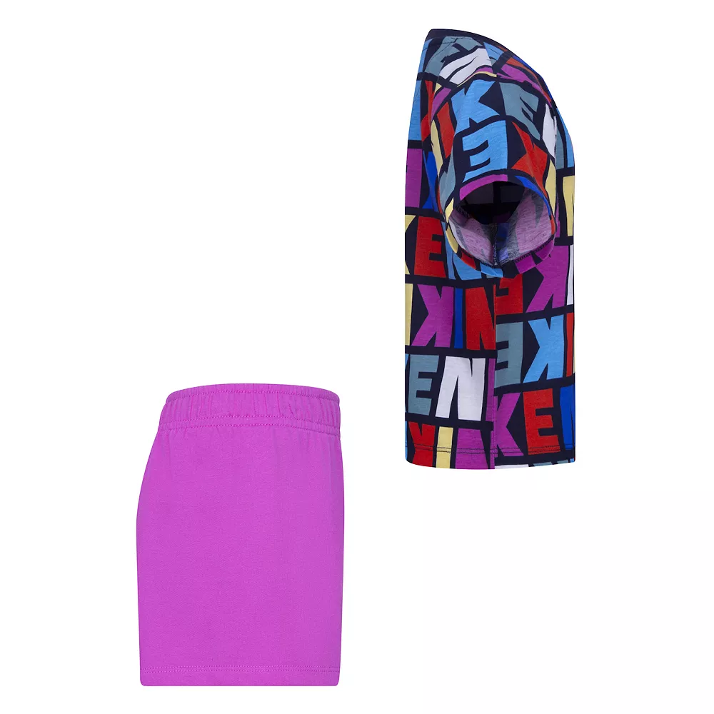 Girls 4-6x Nike Word Print Tee & Shorts Set - Image 4