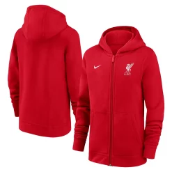 Youth Nike Red Liverpool Club Full-Zip Hoodie
