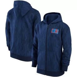 Youth Nike Blue Barcelona Club Full-Zip Hoodie