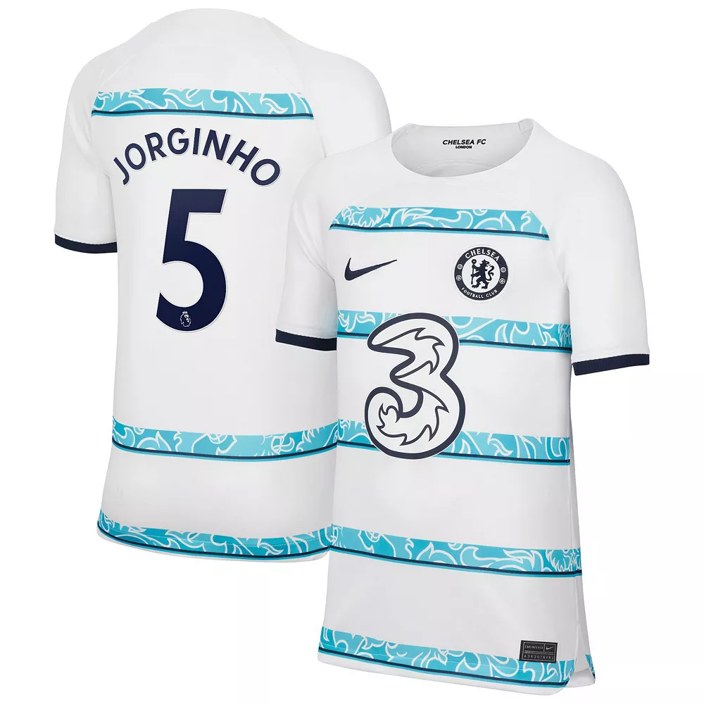 Youth Nike Jorginho White Chelsea 2022/23 Away Breathe Stadium Replica Player Jersey - Image 2