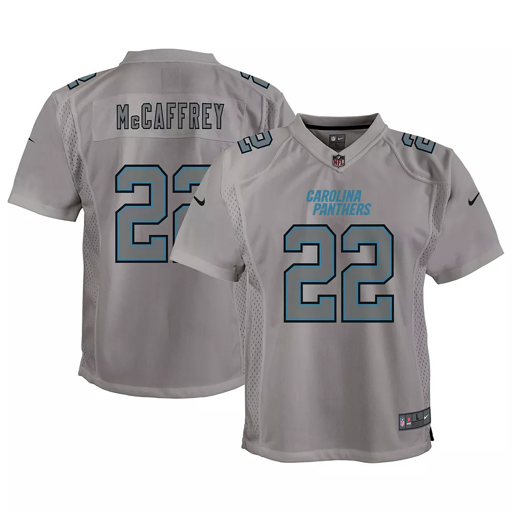 Youth Nike Christian McCaffrey Gray Carolina Panthers Atmosphere Game Jersey