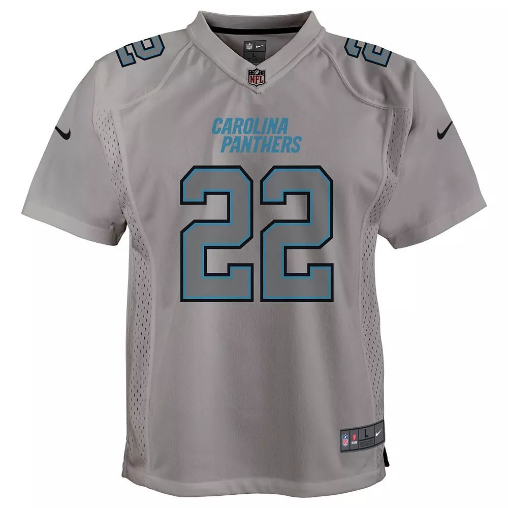 Youth Nike Christian McCaffrey Gray Carolina Panthers Atmosphere Game Jersey - Image 3
