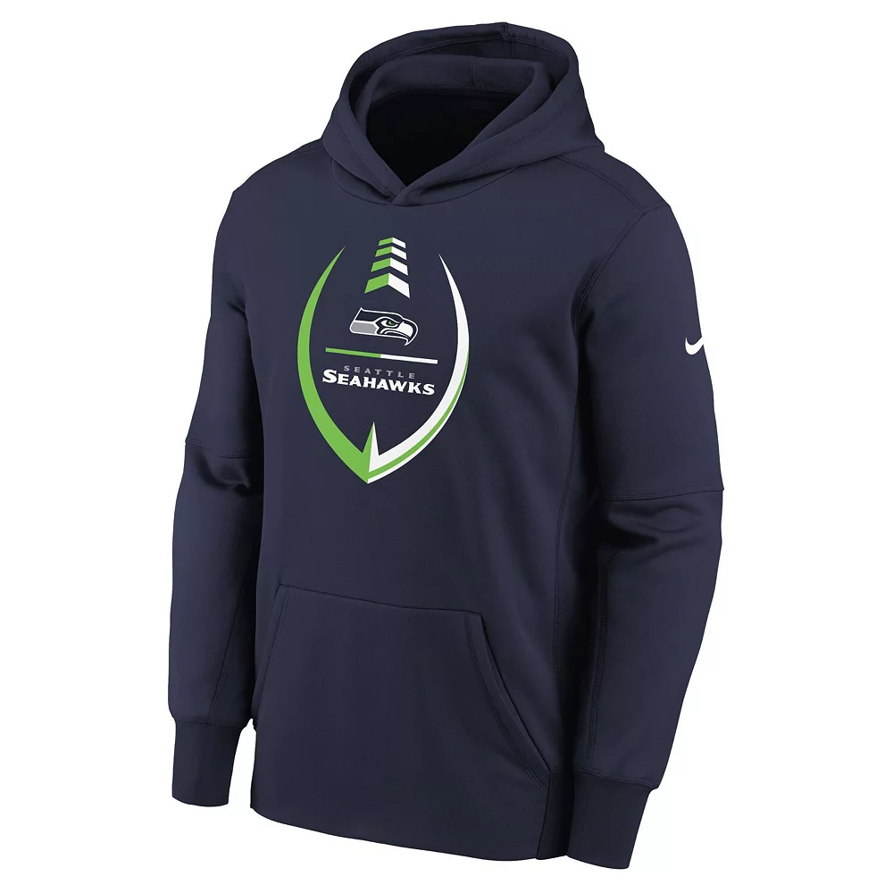 Youth Nike College Navy Seattle Seahawks Icon Performance Pullover Hoodie - Image 3